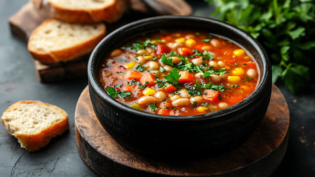 Comment préparer une soupe minestrone avec les ustensiles de cuisine ONYX Cookware