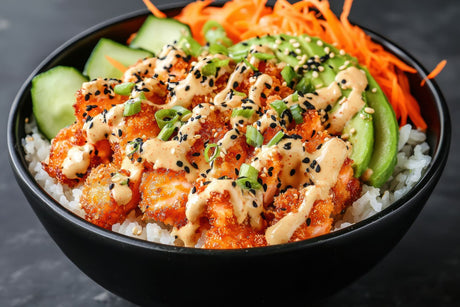 Poké bowl au saumon croustillant – facile, sain et délicieux avec ONYX Cookware