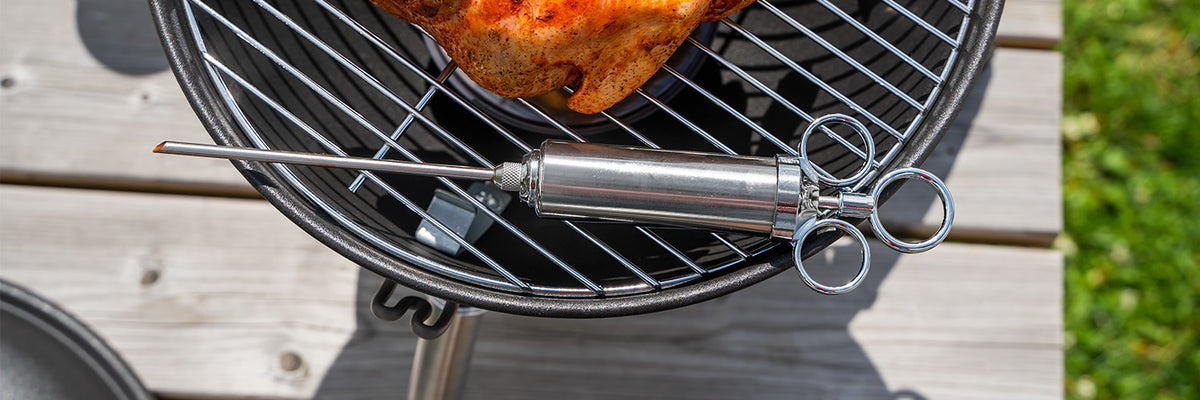 Seringue à Marinade Acier Inox 304 + 3 Aiguilles – Injecteur Viande BBQ Dinde Poulet