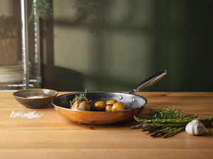 SET POÊLE+SAUTEUSE HYBRIDE ANTIADHÉSIF CUIVRE - 2 PIÈCES - 3