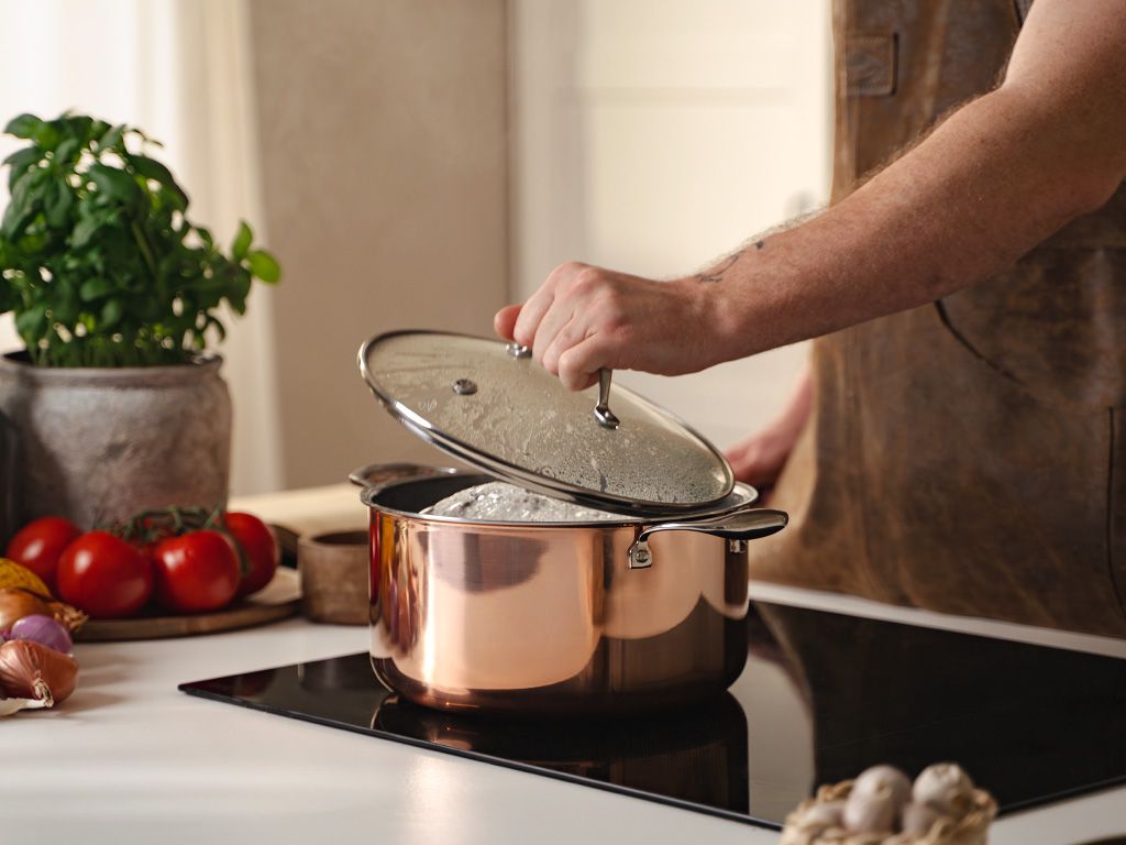 SET DE CASSEROLES HYBRIDE ANTIADHÉSIF CUIVRE - 2 PIÈCES - 6