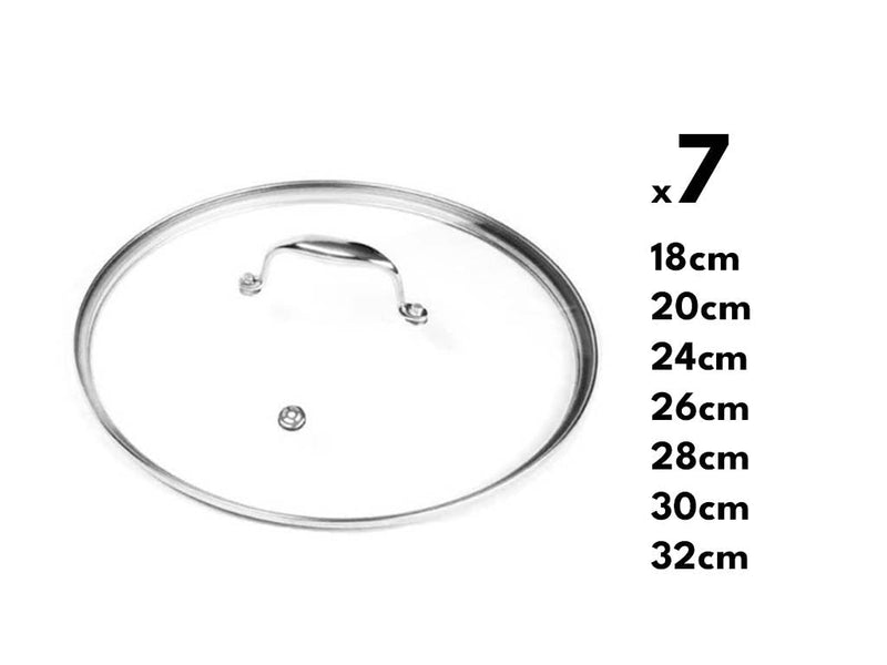 ENSEMBLE DE COUVERCLES EN VERRE 7-PIÈCES