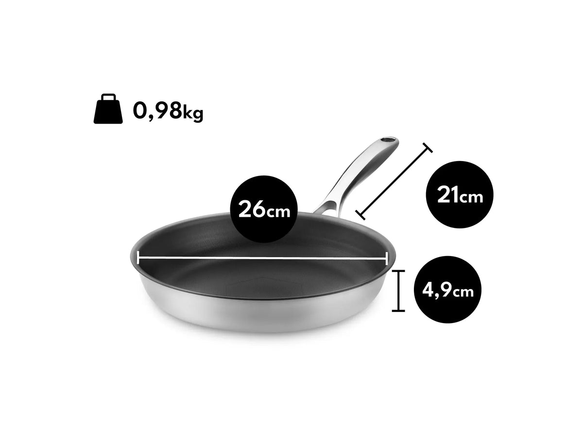 Dimensions des casseroles et poêles ZERO