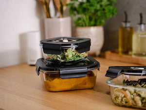 CONTENANT EN VERRE SOUS VIDE CARRÉ – 800ML – SET – 4 PCS - 5