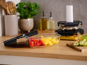 CONTENANT EN VERRE SOUS VIDE RECTANGULAIRE – 630ML – SET – 4 PCS - 6