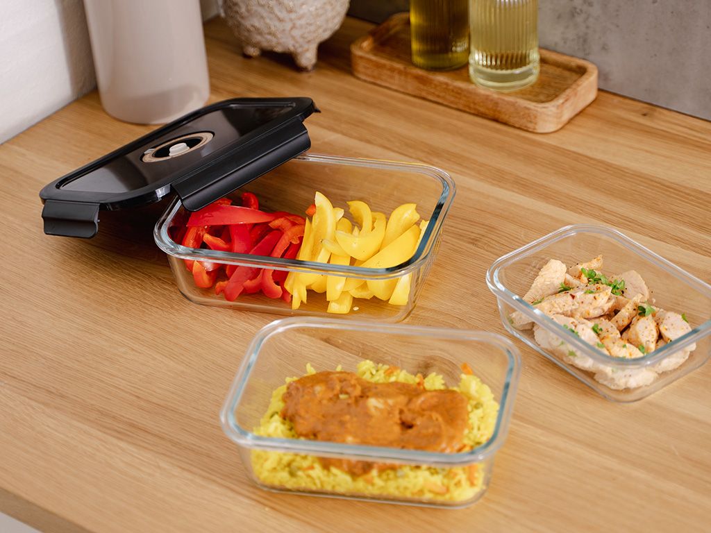 CONTENANT EN VERRE SOUS VIDE RECTANGULAIRE – 630ML – SET – 4 PCS - 5