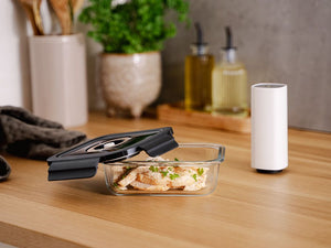 RECTANGLE VACUUM GLASS CONTAINER - 1040ML - SET - 4PC - 2