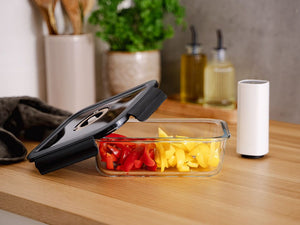 RECTANGLE VACUUM GLASS CONTAINER - 1480ML - 2