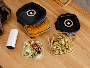 CONTENANT EN VERRE SOUS VIDE CARRÉ – 800ML – SET – 4 PCS - 4