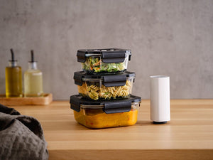 CONTENANT EN VERRE SOUS VIDE CARRÉ – 1230ML – SET – 4 PCS - 3