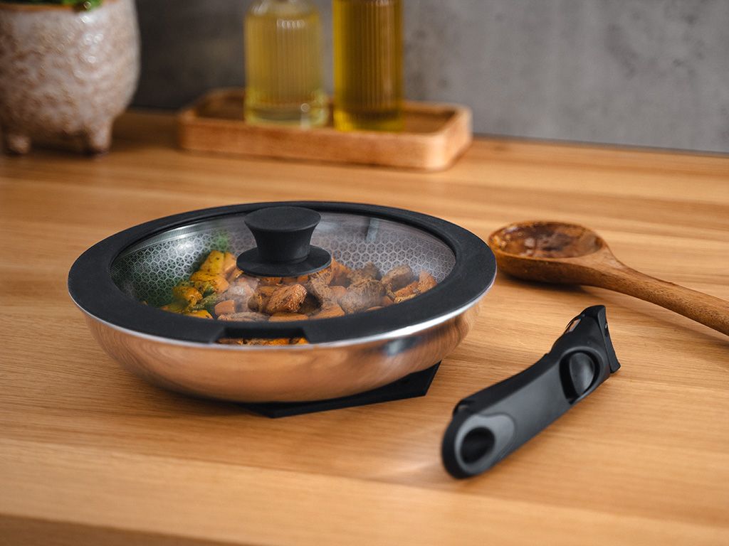 POÊLE À FRIRE MIXTE AVEC MANCHE AMOVIBLE – ENSEMBLE WOK DE 2 PIÈCES - 6