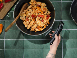 ENSEMBLE DE POÊLE À WOK AVEC POIGNÉE DÉTACHABLE 30CM - 3