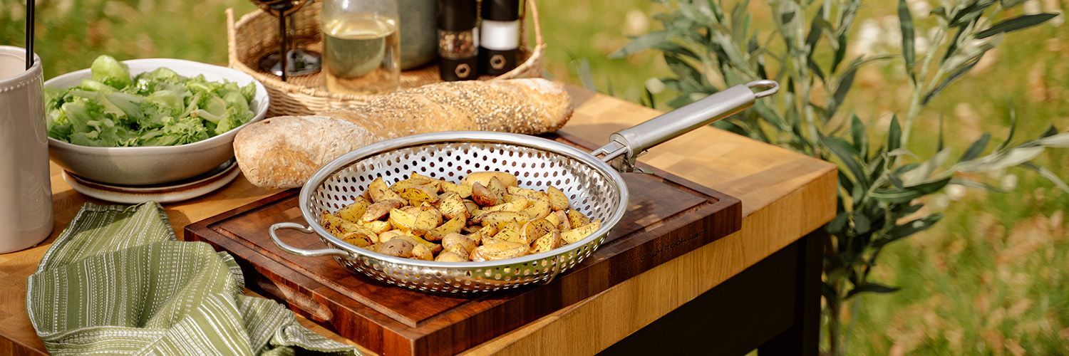 POÊLE GRILL BBQ AVEC MANCHE AMOVIBLE 28 CM - 9