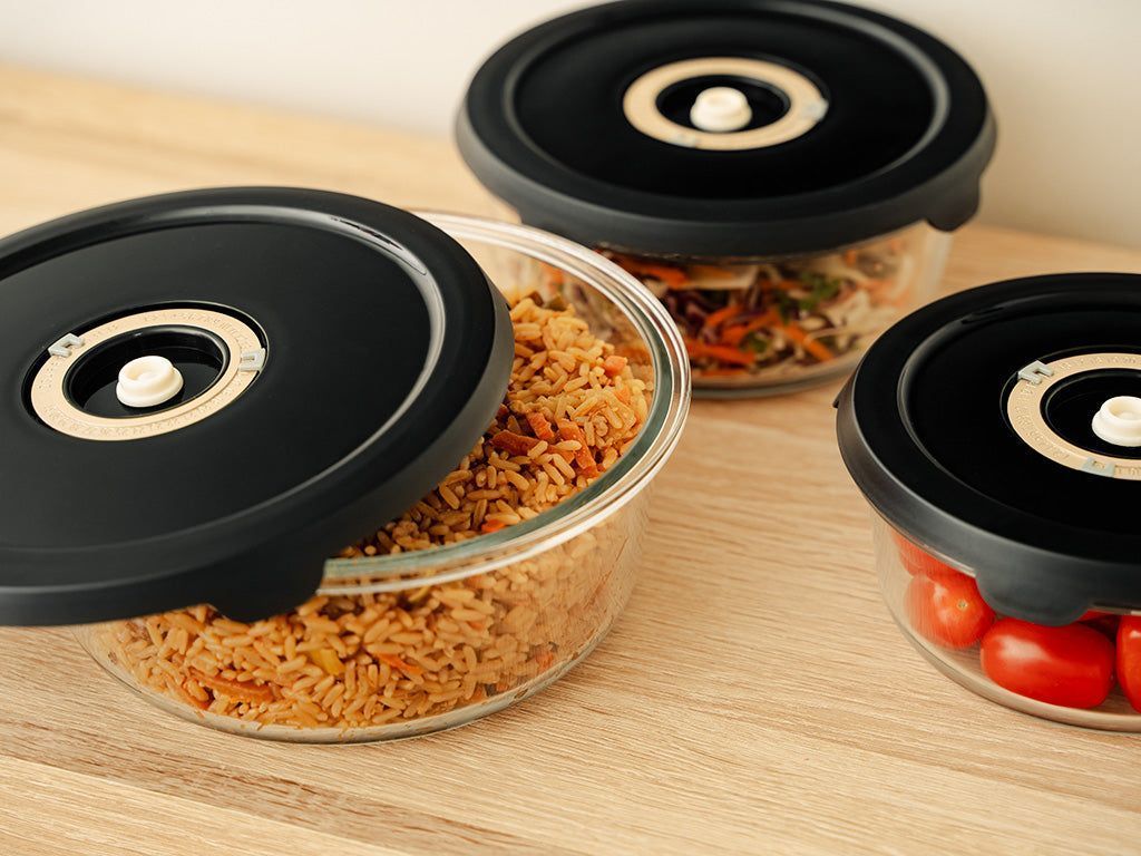RÉCIPIENT EN VERRE SOUS VIDE ROND - COMPLET SOUS VIDE - 8