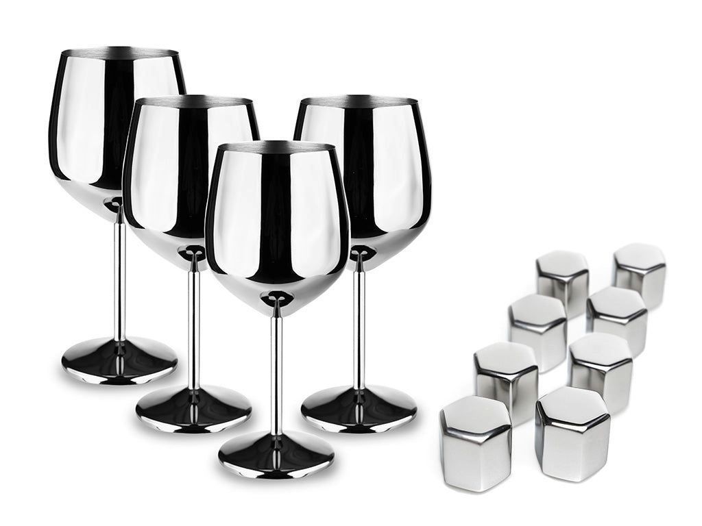 ENSEMBLE DE VERRE - VERRE À VIN EN ACIER INOXYDABLE - 1