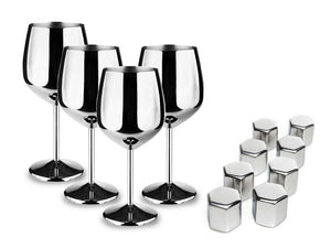 ENSEMBLE DE VERRE - VERRE À VIN EN ACIER INOXYDABLE - 1
