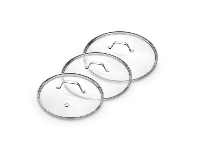 SET DE COUVERCLES EN VERRE 24/26/28 CM – 3 PIÈCES - 1