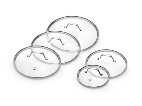 SET DE COUVERCLES EN VERRE 18/24/26/28/30 CM – 5 PIÈCES - 1