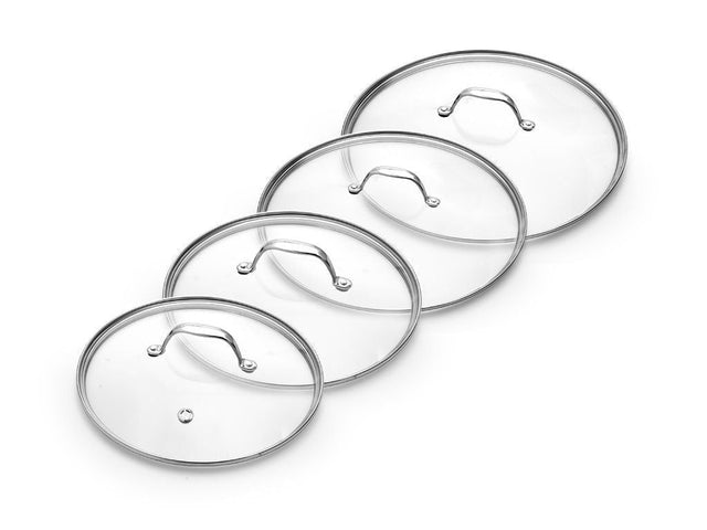 SET DE COUVERCLES EN VERRE 24/26/28/30 CM – 4 PIÈCES - 1
