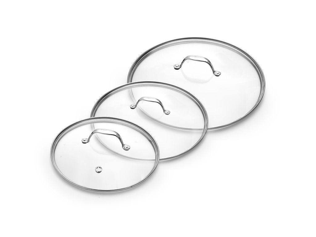 SET DE COUVERCLES EN VERRE 24/28/32 CM – 3 PIÈCES - 1