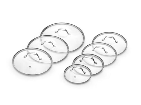 SET DE COUVERCLES EN VERRE 18/20/24/26/28/30/32 CM – 7 PIÈCES - 1