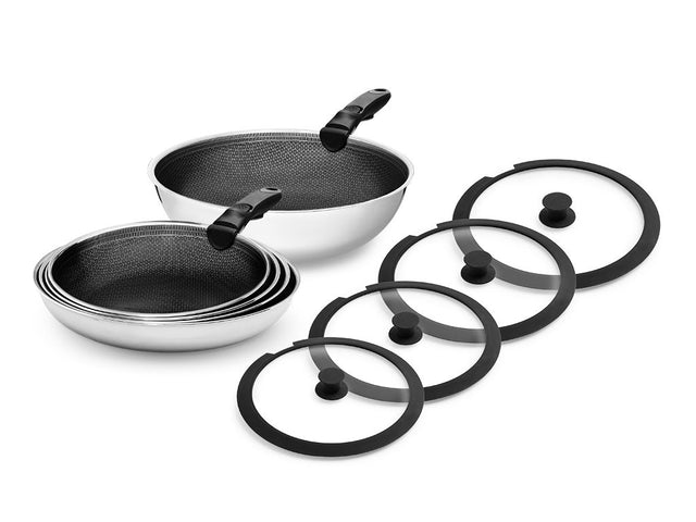 POÊLE À FRIRE MIXTE AVEC MANCHE AMOVIBLE – ENSEMBLE DE 5 PIÈCES - 1