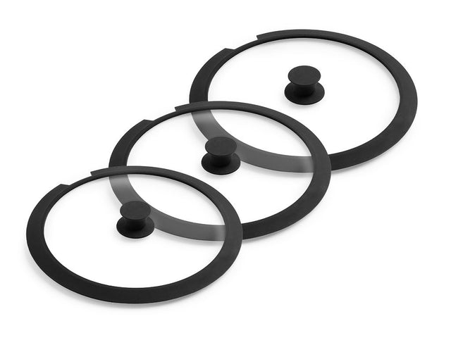 SET DE COUVERCLES EN VERRE POUR POIGNÉE AMOVIBLE – 24/26/28 CM - 1