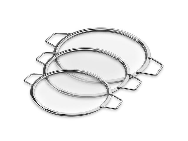 COUVERCLES EN VERRE EMPILABLES – 24/ 26/ 28 CM – 3 PIÈCES - 1