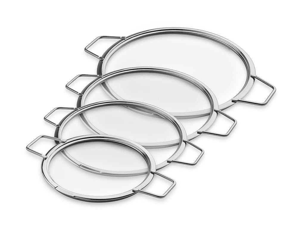COUVERCLES EN VERRE EMPILABLES – 18/ 24/ 26/ 28 CM – 4 PIÈCES - 1