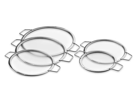 COUVERCLES EN VERRE EMPILABLES – 18/ 24/ 26/ 28/ 30 CM – 5 PIÈCES - 1