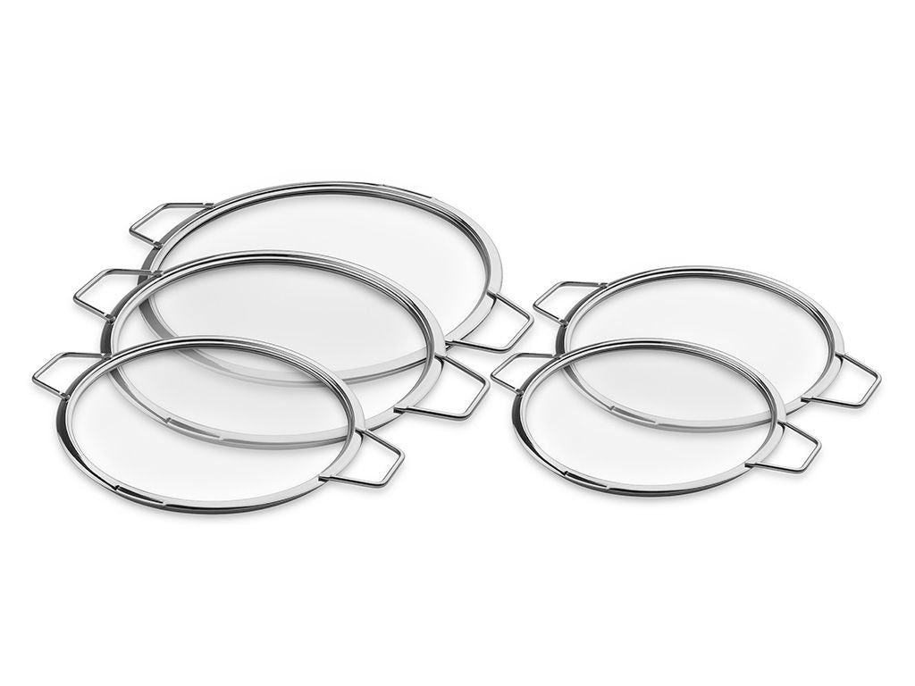 COUVERCLES EN VERRE EMPILABLES – 20/ 24/ 26/ 28/ 30 CM – 5 PIÈCES - 1