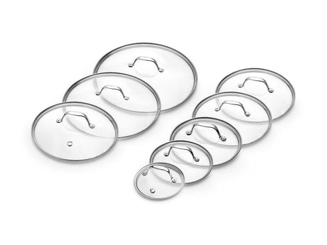 SET DE COUVERCLES EN VERRE 14/18/20/24/26/28/30/32 CM – 8 PIÈCES - 1