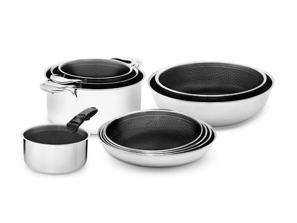 BATTERIE DE CUISINE AVEC POIGNÉE DÉTACHABLE – 10 PIÈCES