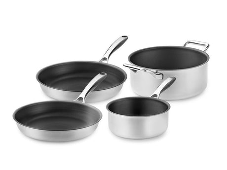 ZERO – ANTIADHÉSIF NATUREL ENSEMBLE MIXTE CASSEROLE/POÊLE - 4-PIÈCES - 1
