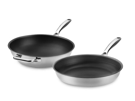 ZERO – ENSEMBLE DE WOKS ANTIADHÉSIFS NATURELS – 2 PIÈCES - 1