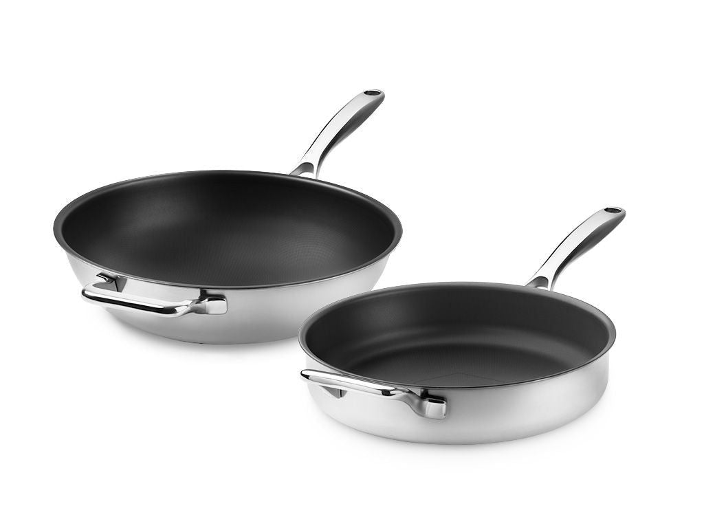ZERO – ENSEMBLE WOK + SAUTÉ ANTIADHÉSIF NATUREL – 2 PIÈCES - 1