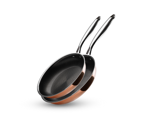SET DE POÊLES HYBRIDE ANTIADHÉSIF CUIVRE - 2 PIÈCES - 1