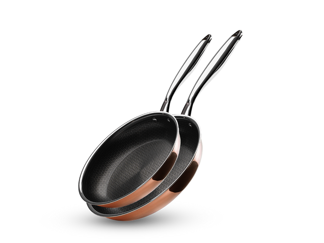 SET DE POÊLES HYBRIDE ANTIADHÉSIF CUIVRE - 2 PIÈCES - 1