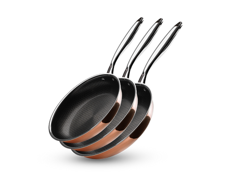 SET DE POÊLES HYBRIDE ANTIADHÉSIF CUIVRE - 3 PIÈCES - 1