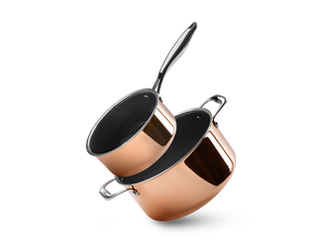 SET DE CASSEROLES HYBRIDE ANTIADHÉSIF CUIVRE - 2 PIÈCES - 1