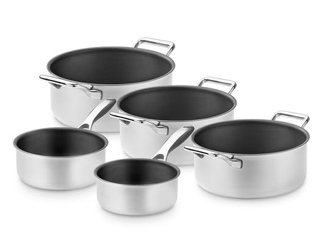 ZERO – SET DE MARMITES ANTIADHÉSIVES NATURELLES – 5 PIÈCES - 1