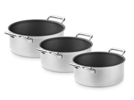 ZERO – SET DE MARMITES ANTIADHÉSIVES NATURELLES – 3 PIÈCES - 1