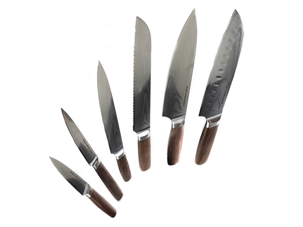 Ensemble complet de couteaux en acier de Damas