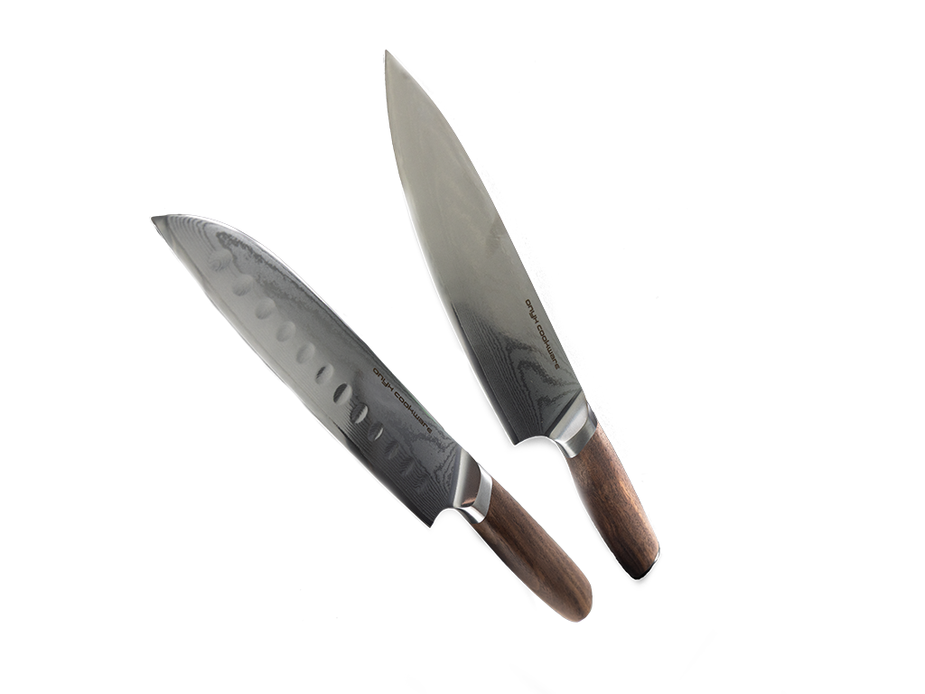Ensemble de couteaux de chef & santoku en damas