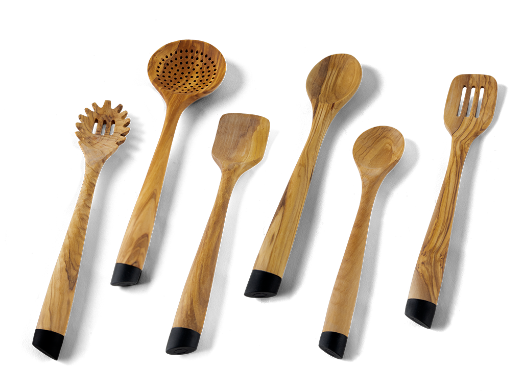 Ensemble d’ustensiles en bois d’olivier premium – 6 pièces