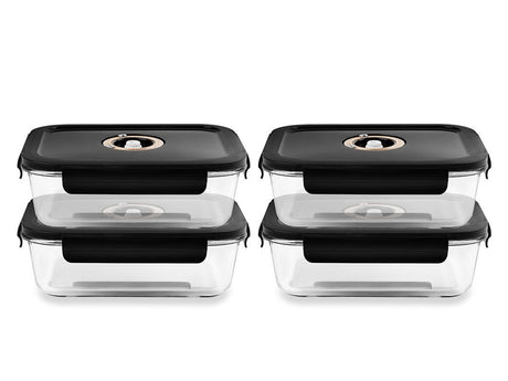 CONTENANT EN VERRE SOUS VIDE RECTANGULAIRE – 1480ML – SET – 4 PCS - 1