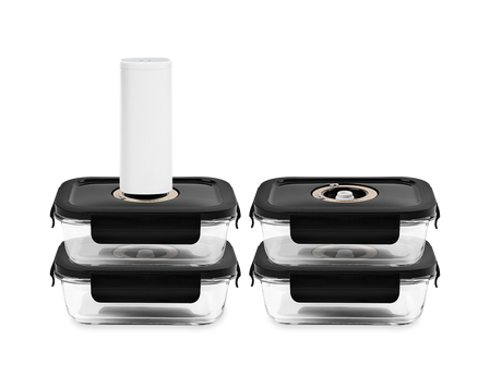CONTENANT EN VERRE SOUS VIDE RECTANGULAIRE – 630ML – SET – 4 PCS - 1
