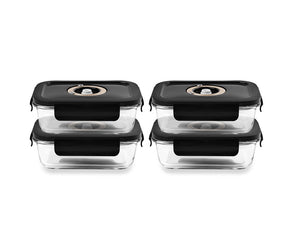 CONTENANT EN VERRE SOUS VIDE RECTANGULAIRE – 630ML – SET – 4 PCS - 1