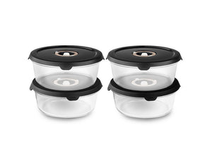 RÉCIPIENT EN VERRE SOUS VIDE ROND – 930ML - 4-PAQUET - 1