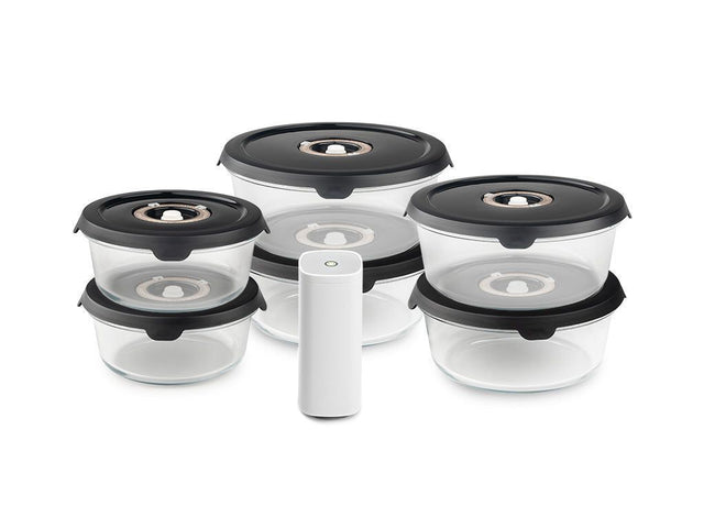ENSEMBLE DE RÉCIPIENT EN VERRE SOUS VIDE ROND MIX – 6-PAQUET - 1